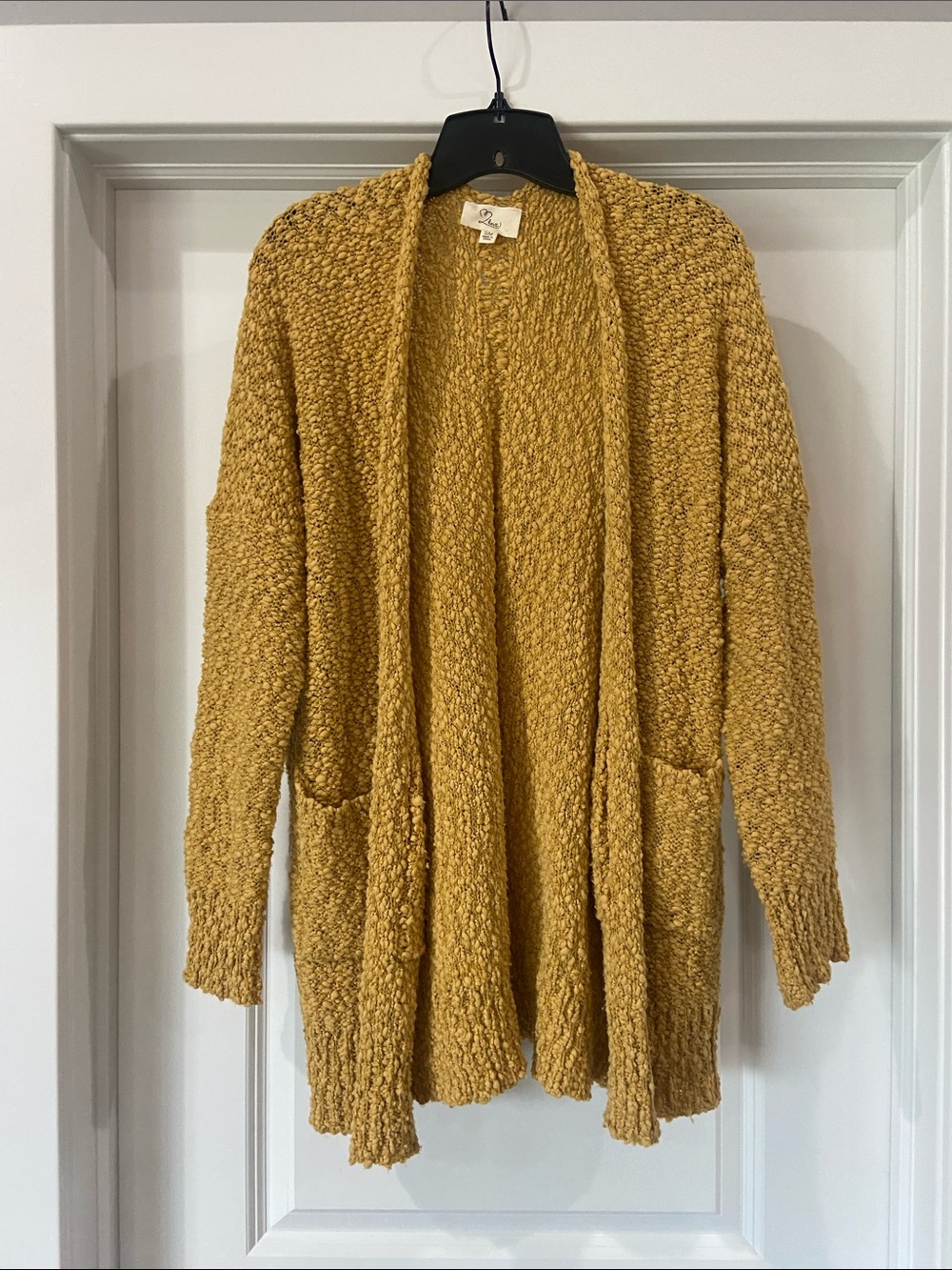 Mustard Open-Front Cardigan